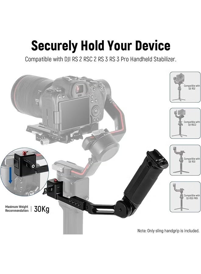نيوير مقبض حزام قابل للتعديل من NEEWER متوافق مع DJI Ronin RS4 RS3 Mini RS 3 Pro RS 2 RSC 2 مثبت جيمبال للتصوير بزاوية منخفضة، أقصى حمولة 13.2 رطل، ST49 - Image 3